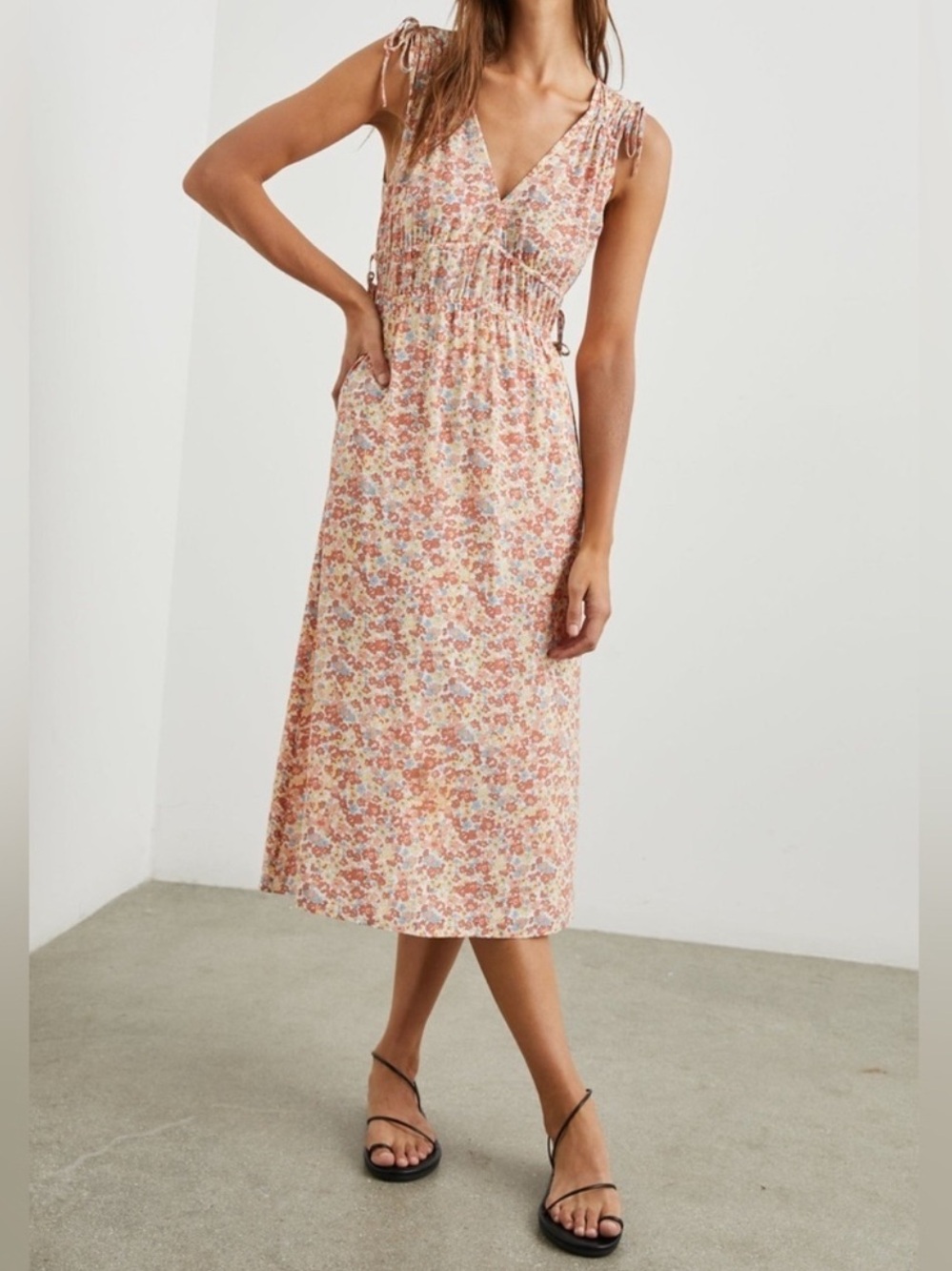 Rails Constantine Floral Midi Dress Multi Wildflower Print Sleeveless Size XS